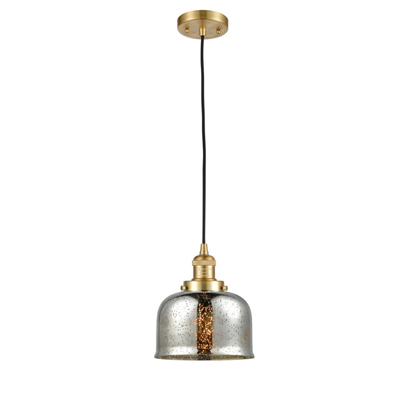 Cedeno 1 - Light Bell Pendant, No Bulb Included, Silver Plated Mercury, Satin Gold
