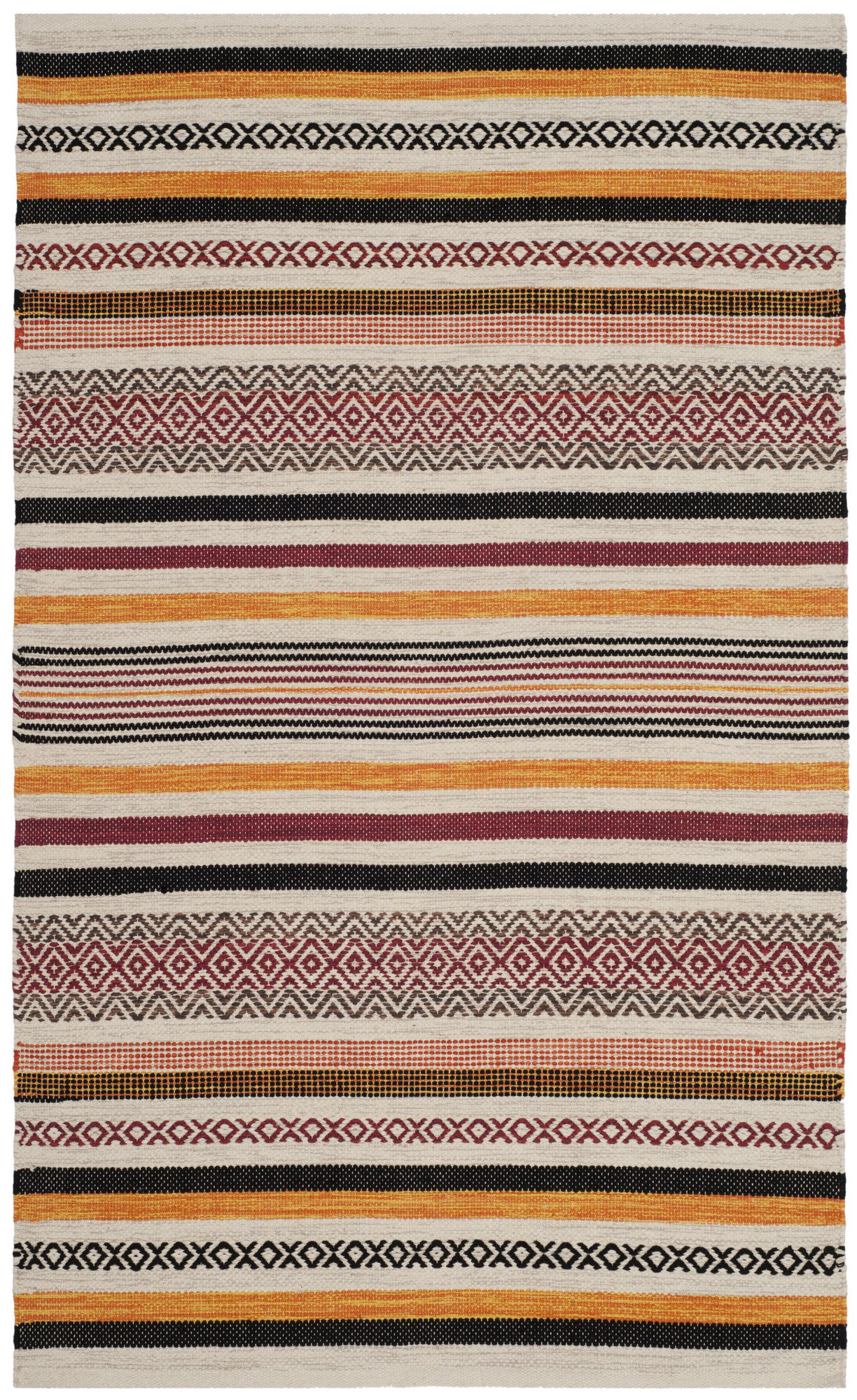 Dakota Fields Estepp Hand Woven Cotton Striped Rug & Reviews | Wayfair