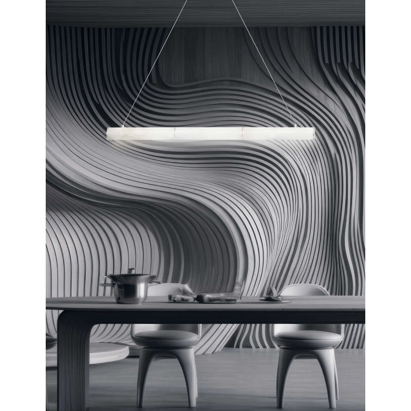 Luminaire suspendu linéaire à DEL Reuben, Chrome poli