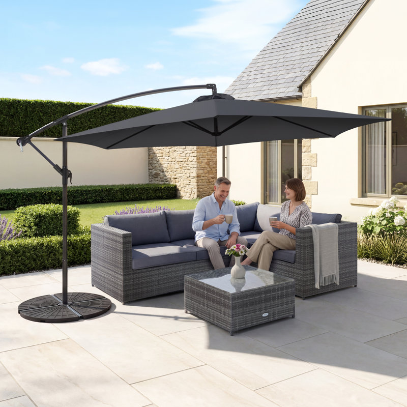 300cm Cantilever Parasol, Grey