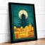 Pagoda Under Moonlight Japandi - Framed Print-1583723617-1583723622