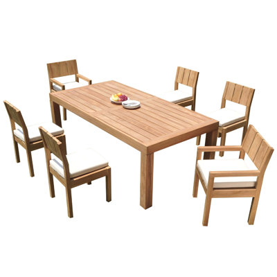 Nathen Outdoor 7 - Piece Teak Dining Set