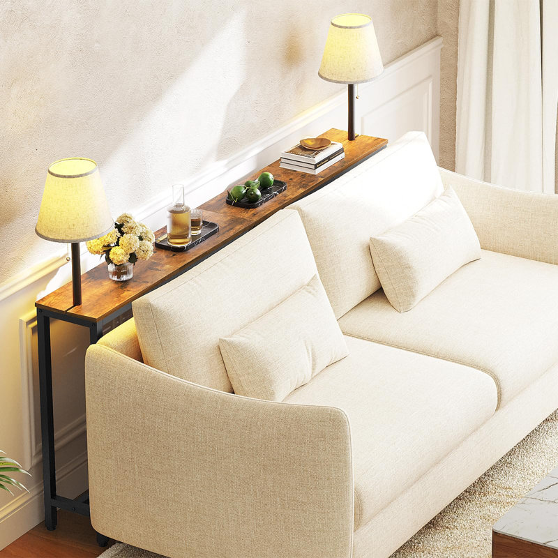 Console étroite avec lampe