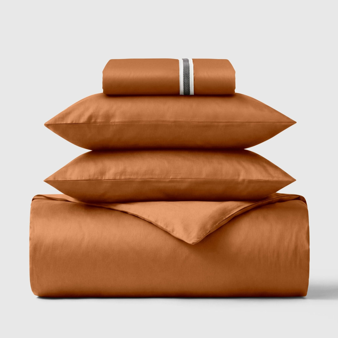 100% Cotton Sateen 460 Thread Count 4-Piece Bedding Set