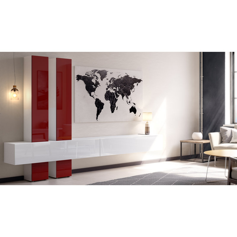 Ajo TV Stand, Bordeaux/White