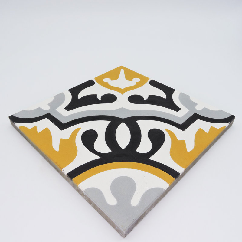 Baha 8 in. x 8 in. Honed Tile, Orange/Black/Gray
