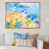Toile avec cadre flottant or