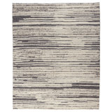 Bevel Hand Knotted Wool Striped Area Rug in Gray/White/Neutral