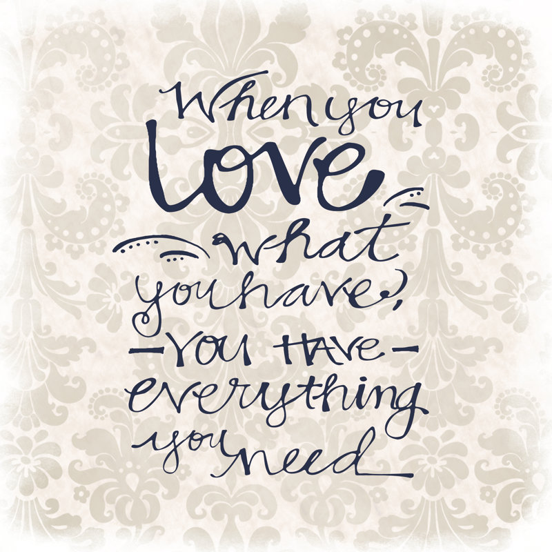 Love What You Have Navy Handwriting - Wrapped Canvas Print, 91cm H x 91cm W x 3.8cm D