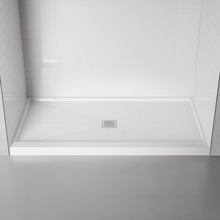 60" W x 36" Single Threshold Shower Pan Base with Center Drain Assembly and Drain Cover Included, Non-Slip design