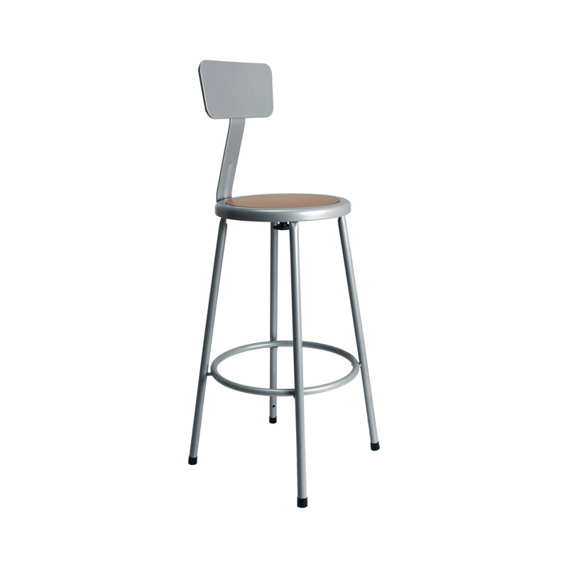 Felix  Steel Stool with Backrest,  Assembly Ready, Brown/Gray, Gray, Bar Stool (30" Seat Height)