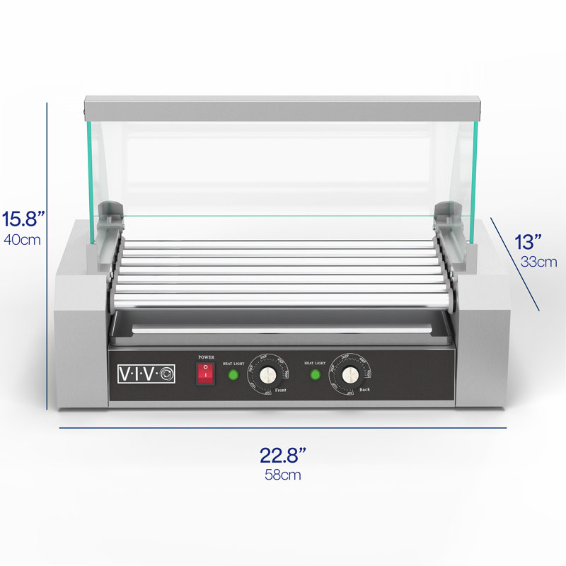 Hot-Dog électrique Vivo avec housse, H 15,8 po x L 22,8 po x P 13 po