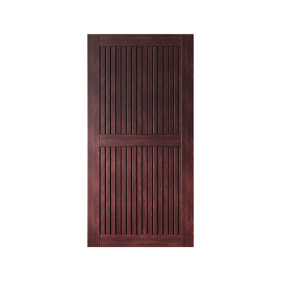 Porte de grange en bois de pin à finition verticale en acajou rouge Homacer à rayures verticales Homacer (usage intérieur seulement)
