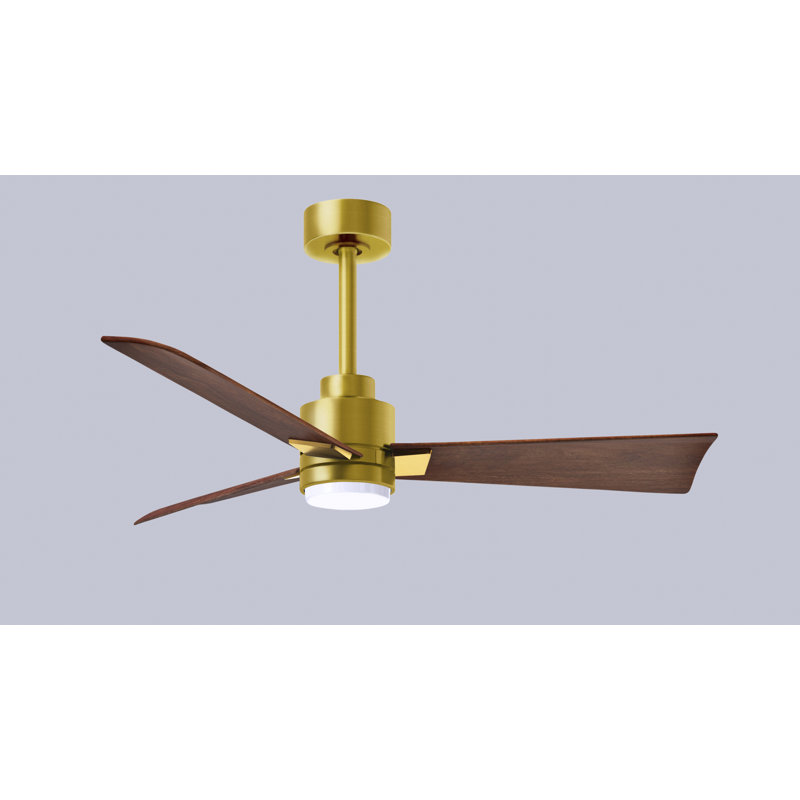 Ventilateur de plafond Alessandra, Laiton brossé, 42", Noyer