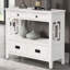 Console en bois de pin avec 4 tiroirs et tablette de rangement Farmhouse-1768410985