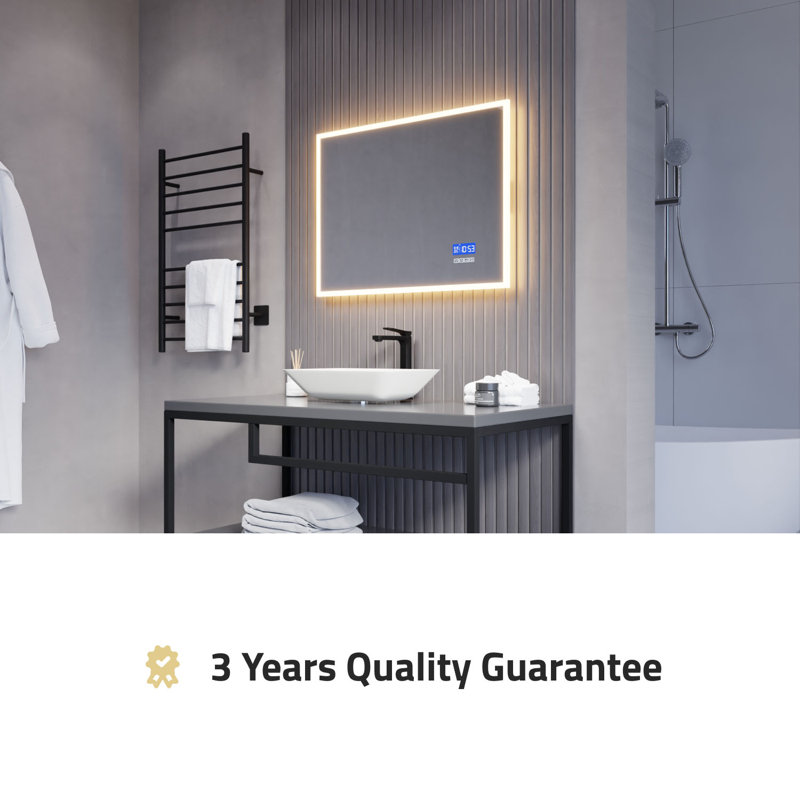 Rectangular Frameless LED Bathroom Vanity Mirror with Defogger