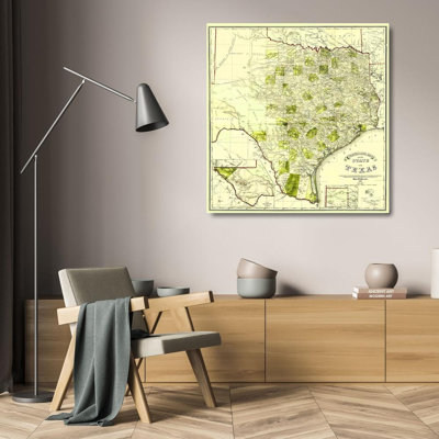 Art sur toile tendue avec trinx Pressler Gallery: Carte des voyageurs de l'État du Texas 1867 TXZZ0023