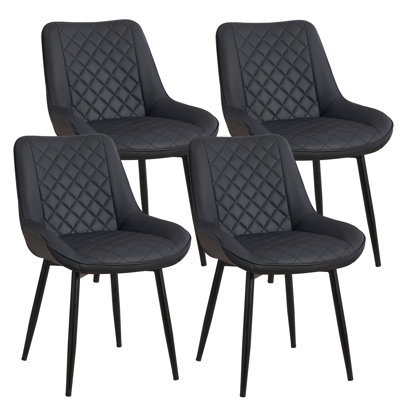 Faux Leather Upholstered Metal Dining Chair