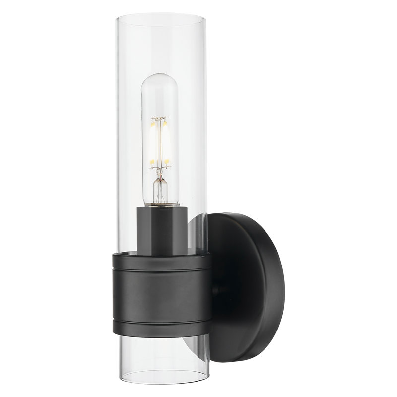 Downtown Urban - Wolter - 1 Light 5" Wall-mounted Sconce - Clear Shade, Matte Black