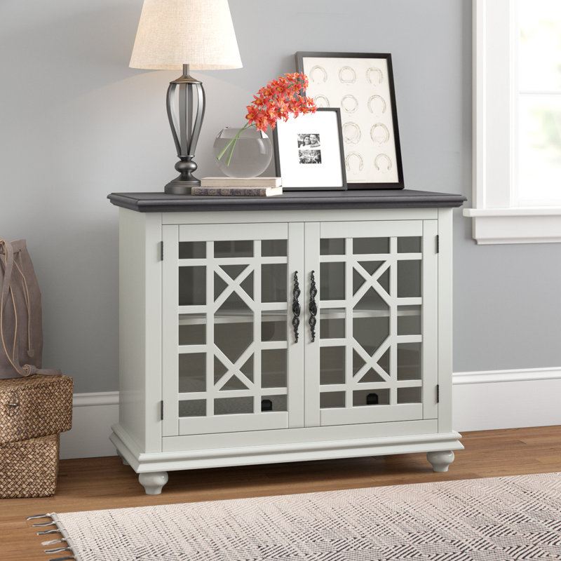 Ahmara 2 - Door Accent Cabinet, Gray/White