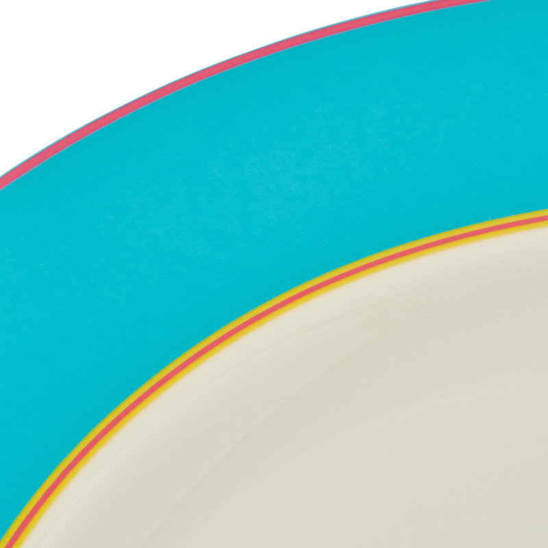 Spode Kit Kemp Calypso 13" Serving Platter | Vibrant Turquoise | Porcelain | Dishwasher and Microwave Safe | Ideal for Salad, Snacks, and Appetizers | Elegant Presentation | Home & Gathering Use