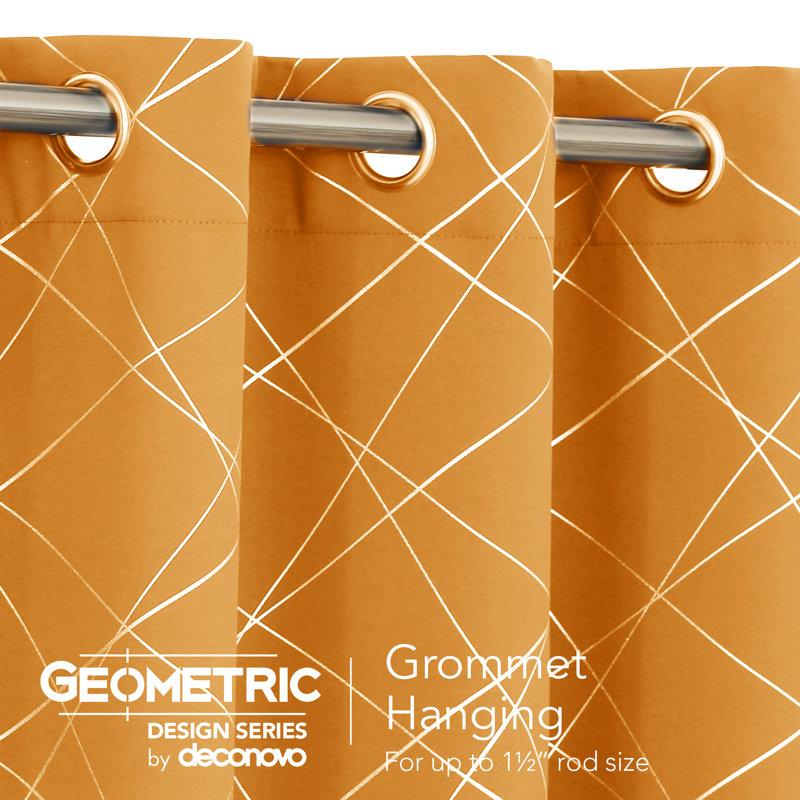Room Darkening Curtain Pair, 52" W x 95" L, Orange Flame