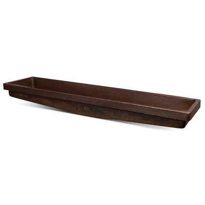 Lavabo vasque rectangulaire en cuivre martelé à jupe 60 "