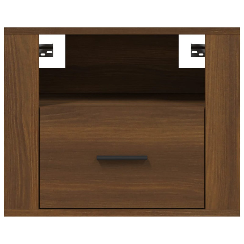 Jalaysia 50cm W Manufactured Wood Bedside Table, Dark Brown, Set of 2