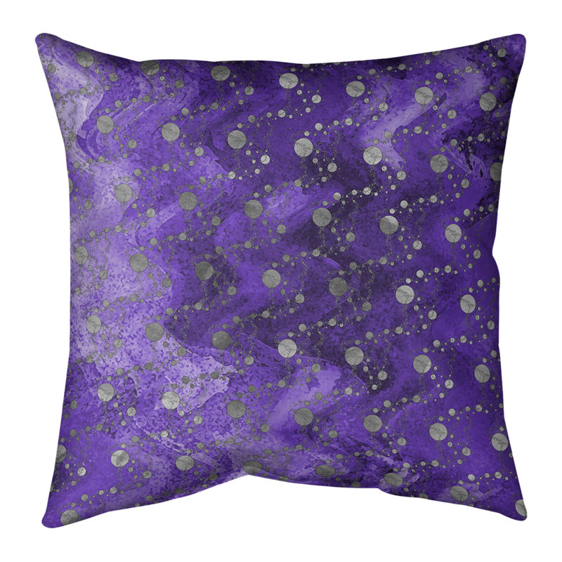 Housse et insert de coussin carré Katelyn Elizabeth Planets Stars, H 16 po x l 16 po, Mauve, Polyester / Bourre en polyester