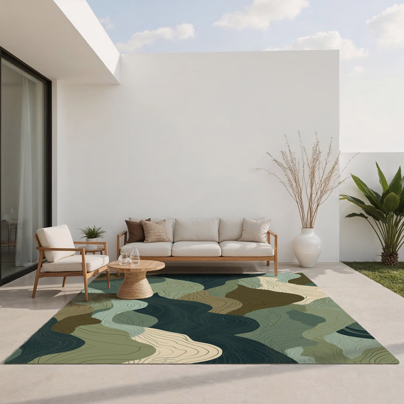 Tapis intérieur et extérieur Twilight Fractals, Rectangle 1 pi 6 po x 2 pi 6 po