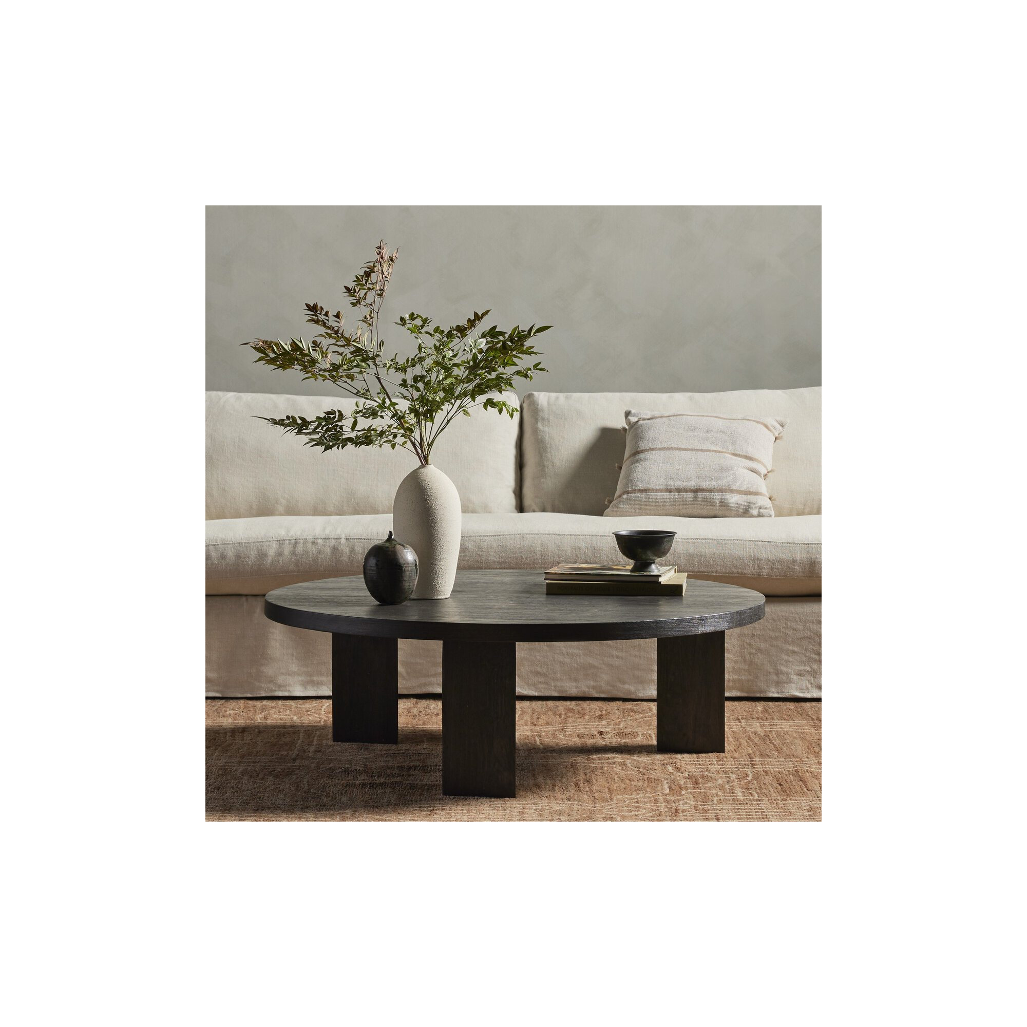 Siham Solid Wood Single Coffee Table, 16" H x 38" L x 38" W, Black