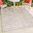 Aldrik High-Low Abstract Groovy Striped Beige/Cream Indoor/Outdoor Rug-1833791634