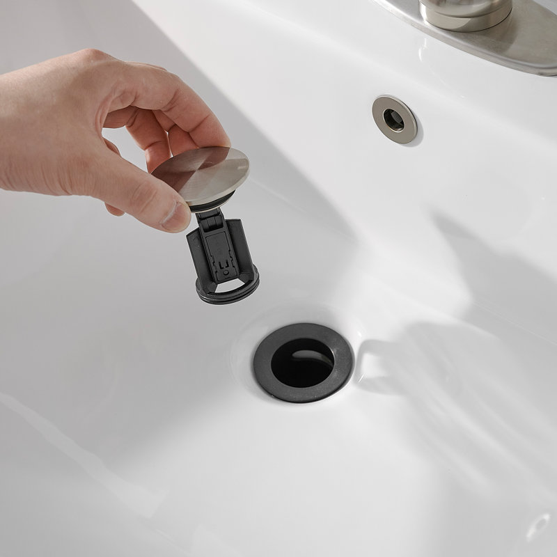 Bathroom Sink Pop-Up Drain With Overflow, Brushed Nickel