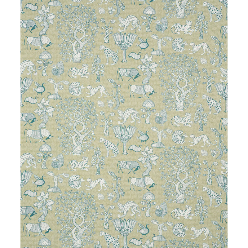 Tissu Animalia, Paon / feuille
