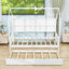Lit de jour en bois avec couchette simple et tablettes-1595882671