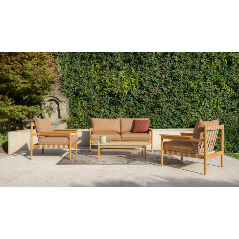 Oda Outdoor Teak Lounge Chair, Sienna