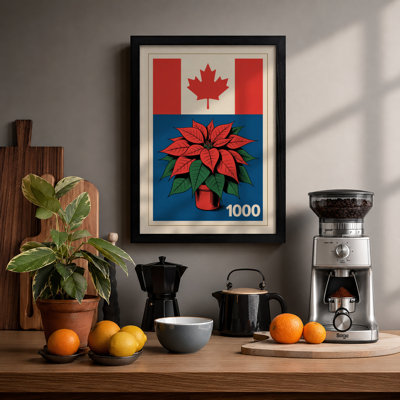 Maple Leaf & Poinsettia Modern - Print