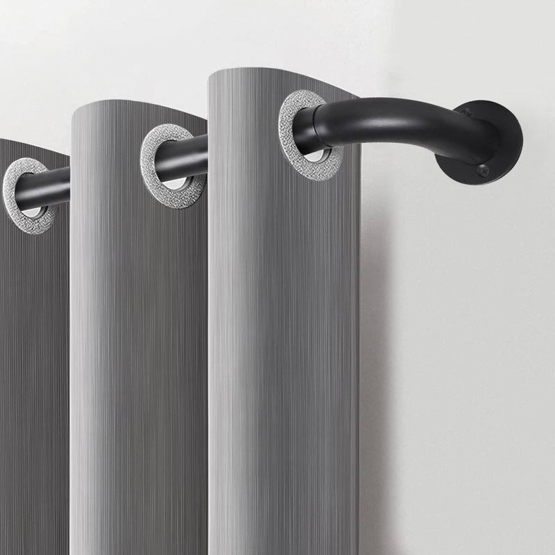 Adjustable 3cm Single Curtain Pole, Matte Black, 160cm - 300cm