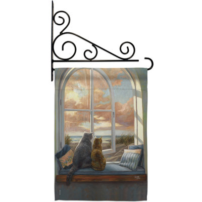 Double Sided 18.5 in. H x 13 in. W Polyester Animal Flag set