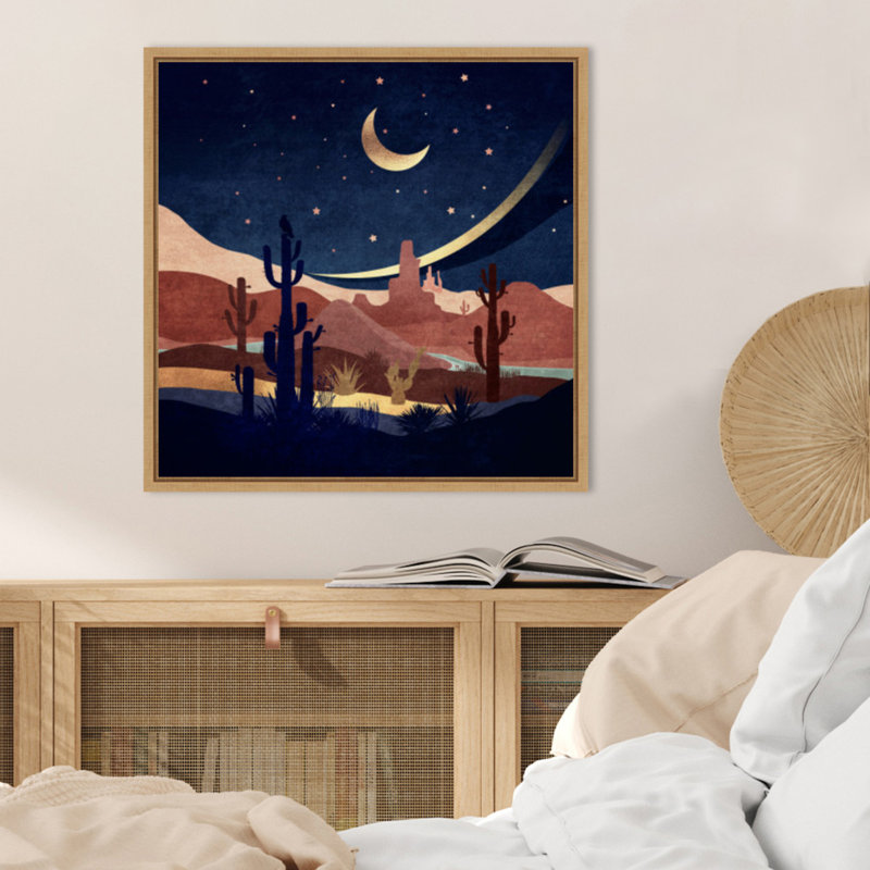 «Blue Western Night» par Emel Tunaboylu, reproduction d'art sur toile encadrée, H 22 po x l 22 po