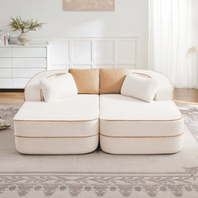 Canapé modulaire 77,2 po en tissu Teddy