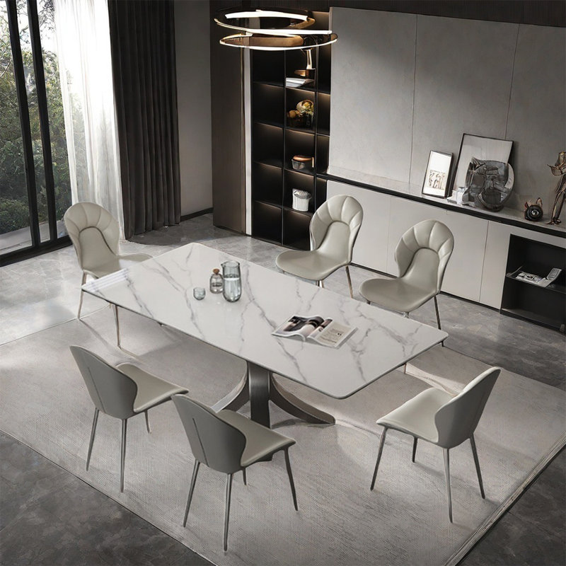 Ensembles de table de salle à manger de style italien minimaliste, H 29,5 po x L 59,1 po x l 31,5 po