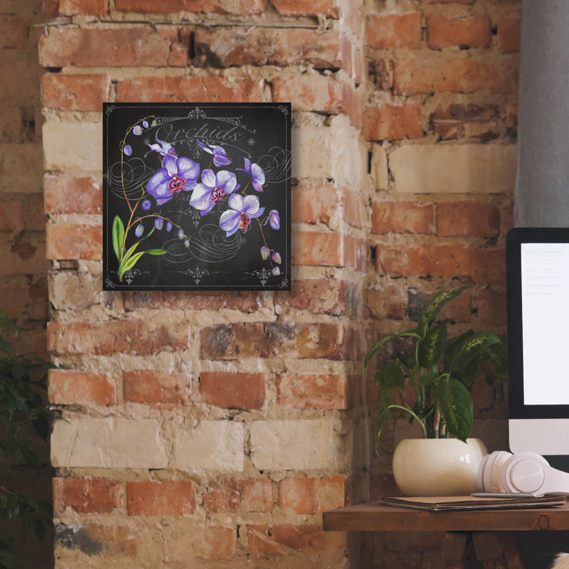 «Orchids 1» par Jean Plout, art mural sur toile, H 12 po x l 12 po x P 0,75 po