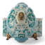Boîte à couvercle en porcelaine avec pieds en bronze