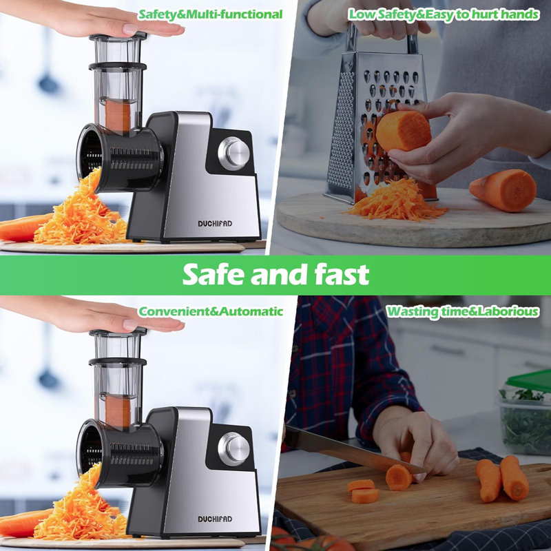 Râpe à fromage électrique avec 5 pales en acier inoxydable RAINBEAN