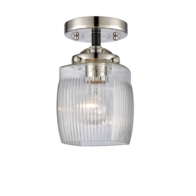 Plafonnier semi-encastré 1 lumière 5,5 "Mireya, DEL, Nickel poli noir