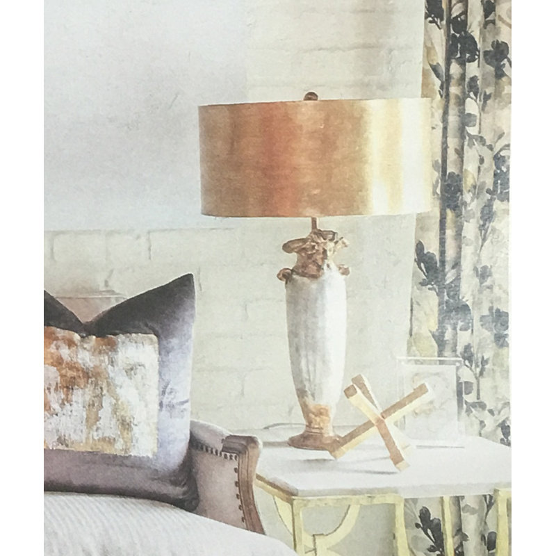 Hanksville Table Lamp in Gold and Silver with Gold Drum Shade, Gold/Silver