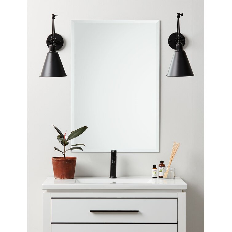 Petta Modern and Contemporary Beveled Frameless Vanity Mirror