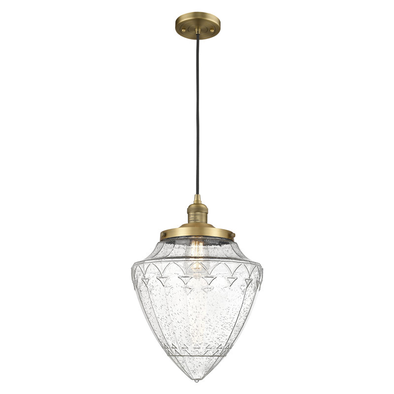 Luminaire suspendu simple à 1 lumière, Laiton brossé