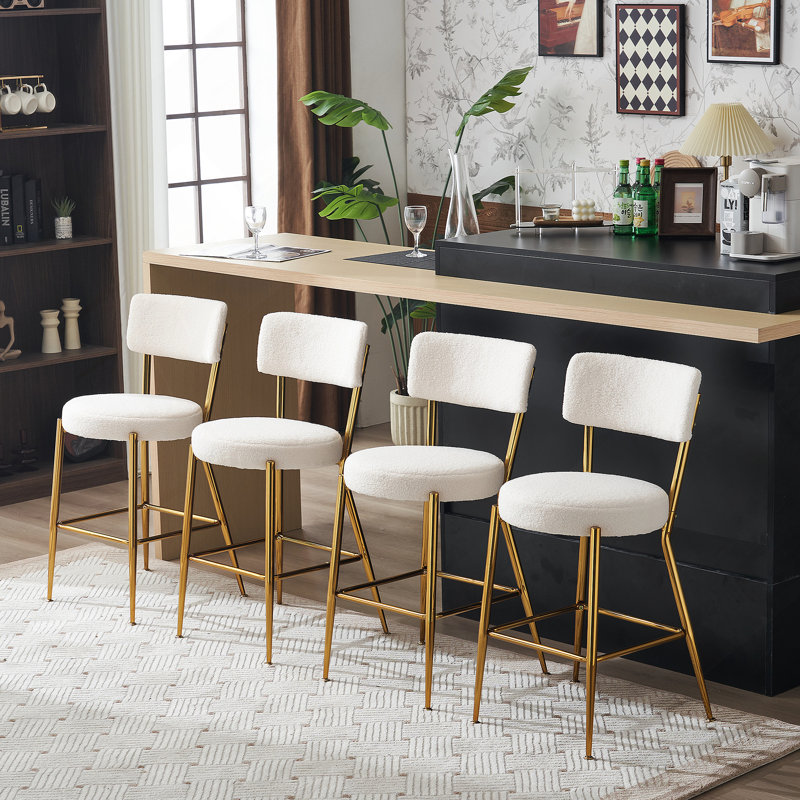 Tabourets de bar rembourrés, tabouret haut à base en métal, convient aux cuisines